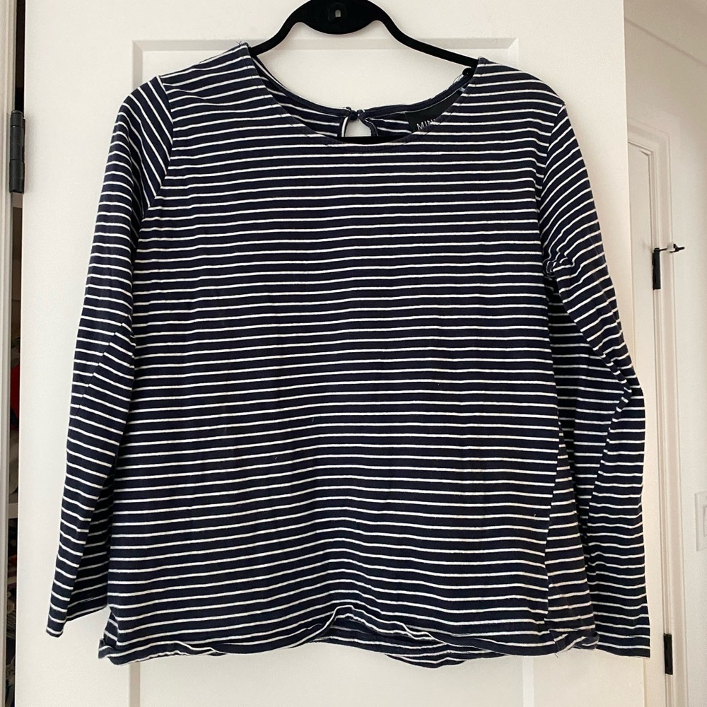 MINKPINK Navy and White Striped Long Sleeve Tee